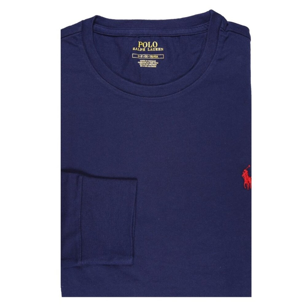 NWT Polo Ralph Lauren Men's Long Sleeve Cotton Crew Tee T-Shirt Navy MSRP $65